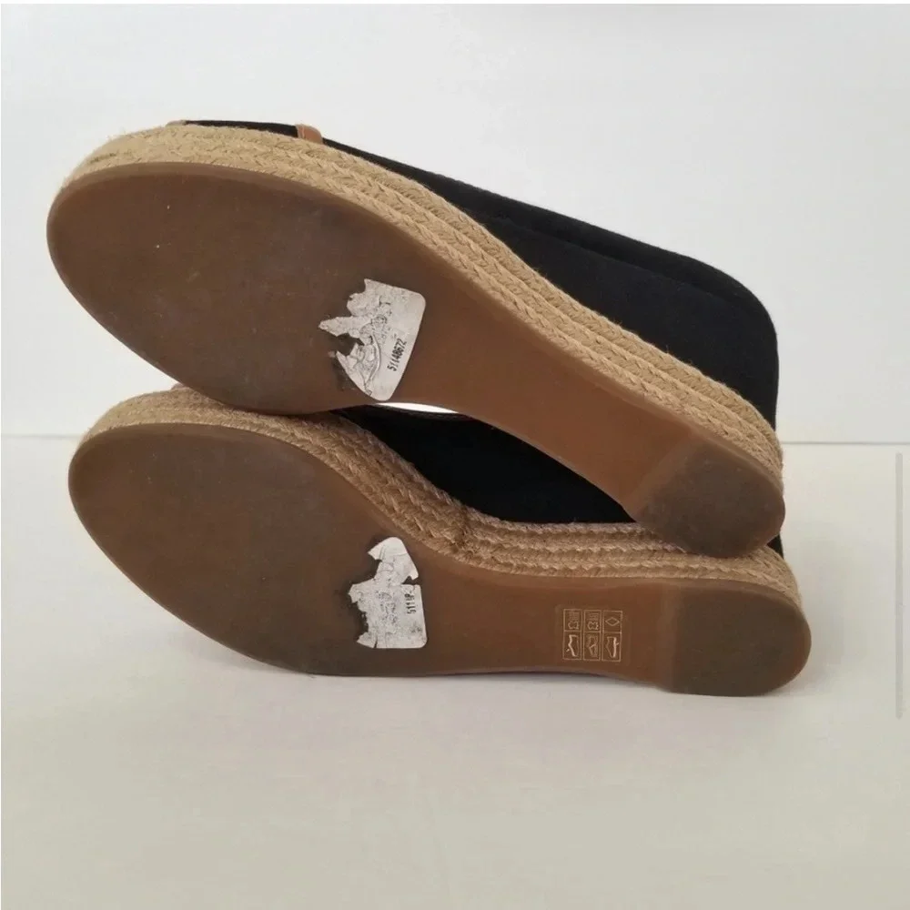 Tory Burch‎ Majorca Espadrilles Peep Toe Wedge- Size 8.5